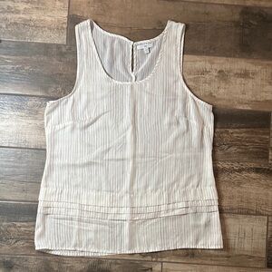 GAP White Striped Tank Top